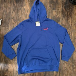 Puma Essentials Hoodie Embroidered Logo Blue Men’s XXL 846808-18 NWT